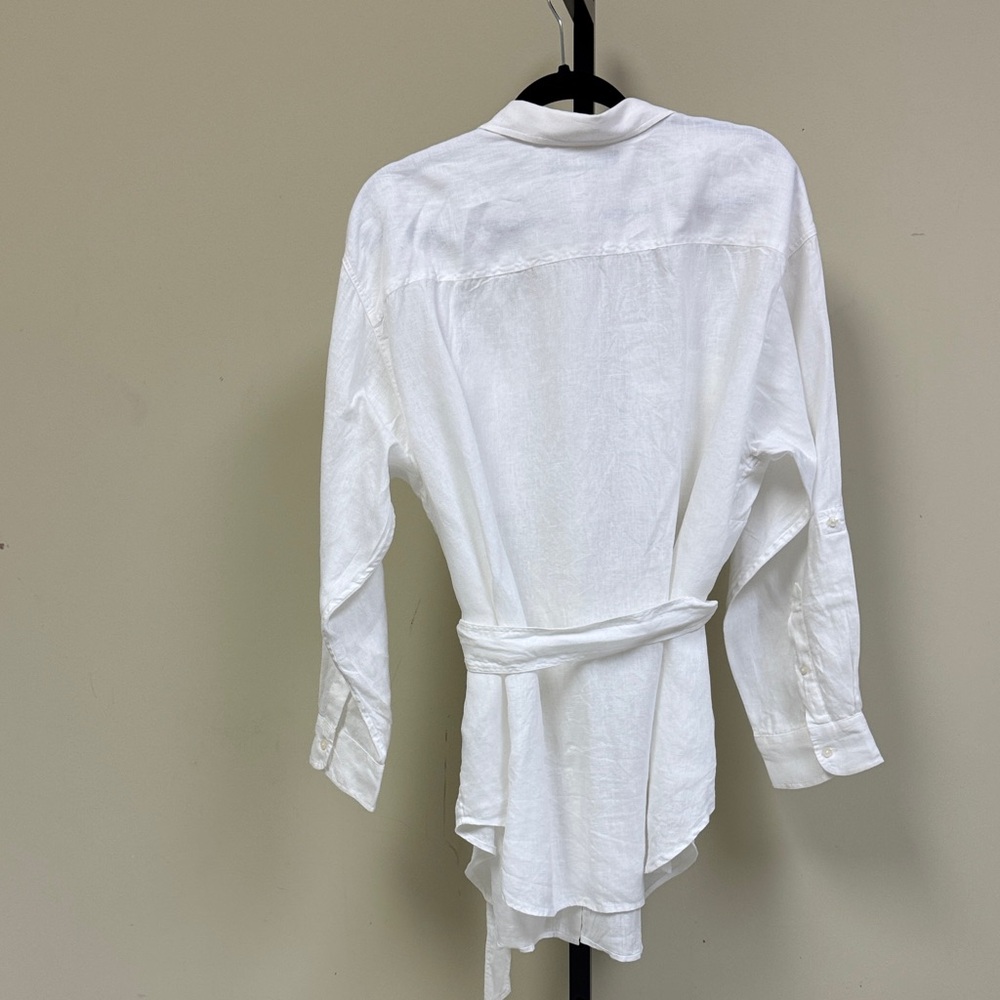 Lauren Ralph Lauren White Linen Blouse - Picture 7 of 9